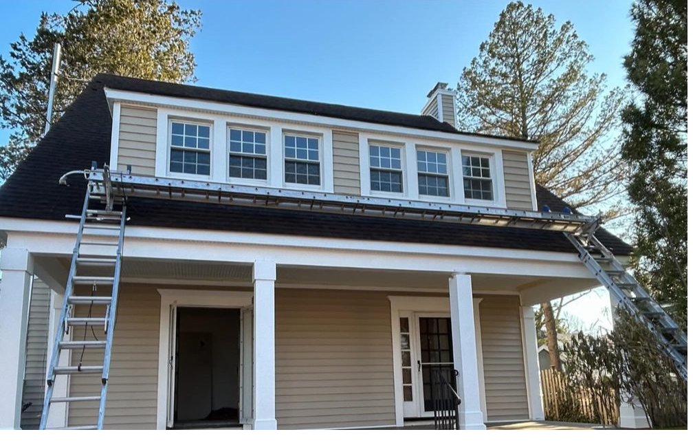 After: full roof and gutter replacement