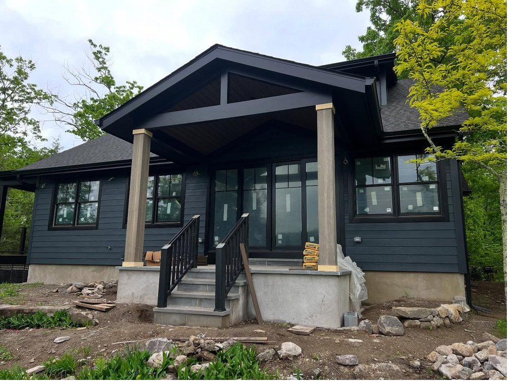 Completed home exterior and roofline